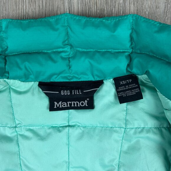 Marmot Quilted Duck Down 600 Fill Green Puffer Jacket Size XS - Picture 7 of 8